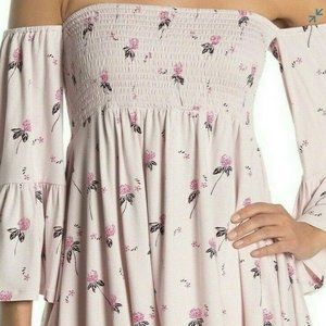 Free People Lana Printed Off-The-Shoulder Tunica